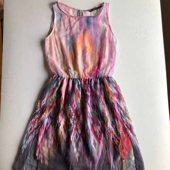 Zara Watercolor & Ikat Light & Flowy Sundress Size Small - Picture 2 of 12